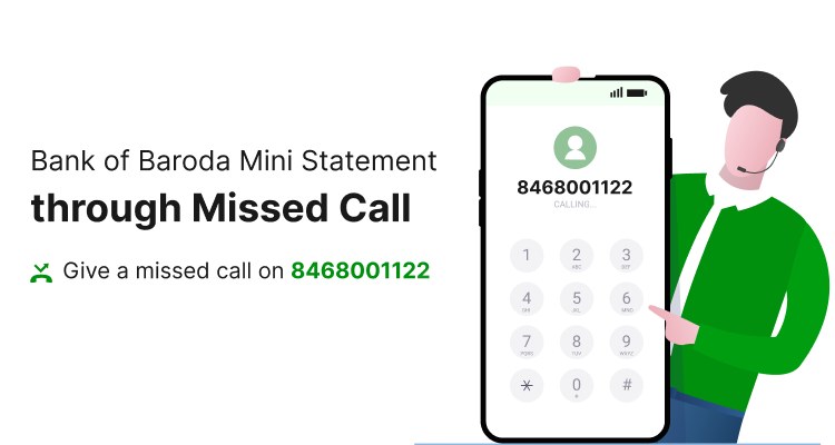 Bank of Baroda Mini Statement through Missed Call